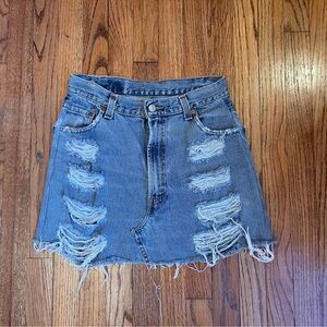 Levi’s Ripped Denim Mini Skirt